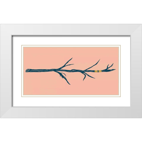 Branch White Modern Wood Framed Art Print with Double Matting by Designs, Longfellow