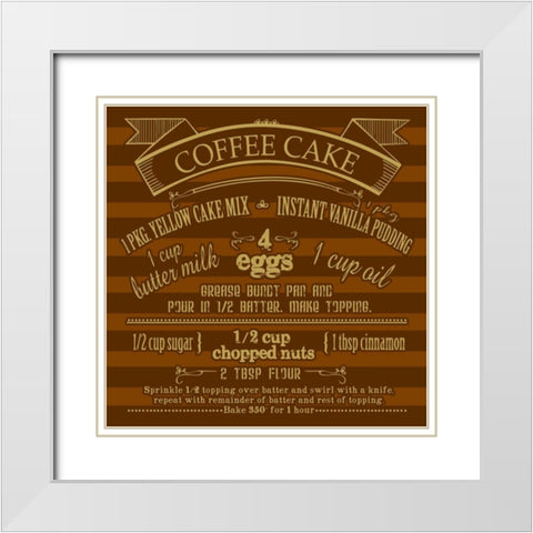 Coffee Cake White Modern Wood Framed Art Print with Double Matting by Designs, Longfellow