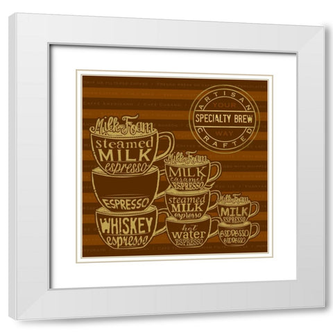 Specialty Brew White Modern Wood Framed Art Print with Double Matting by Designs, Longfellow