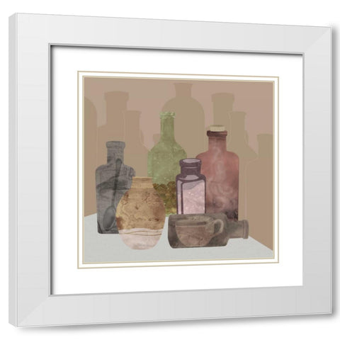 Coffee Deconstructed White Modern Wood Framed Art Print with Double Matting by Longfellow Designs