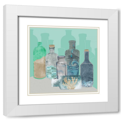 Deconstructed Beach White Modern Wood Framed Art Print with Double Matting by Longfellow Designs