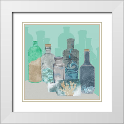 Deconstructed Beach White Modern Wood Framed Art Print with Double Matting by Longfellow Designs