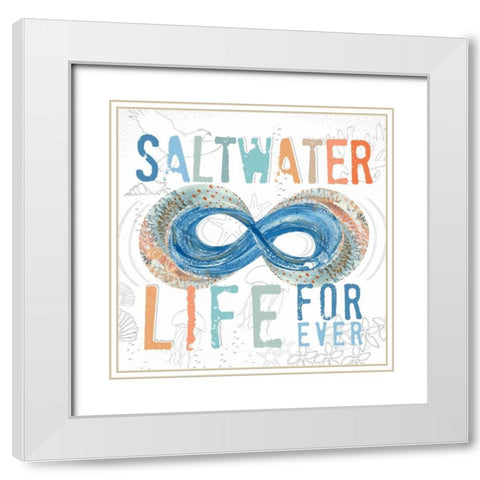 Saltwater Life White Modern Wood Framed Art Print with Double Matting by Longfellow Designs