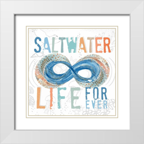 Saltwater Life White Modern Wood Framed Art Print with Double Matting by Longfellow Designs