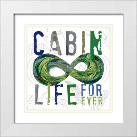 Cabin Life White Modern Wood Framed Art Print with Double Matting by Longfellow Designs