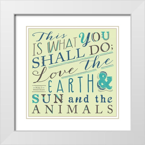 Walt Whitman White Modern Wood Framed Art Print with Double Matting by Longfellow Designs