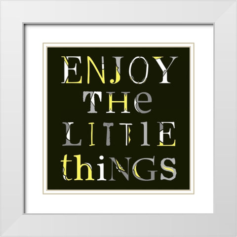 Little Things White Modern Wood Framed Art Print with Double Matting by Longfellow Designs