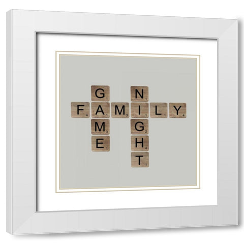 Game Night White Modern Wood Framed Art Print with Double Matting by Longfellow Designs