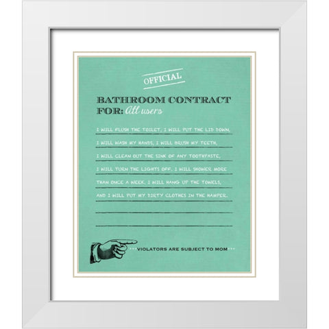 Bathroom Contract White Modern Wood Framed Art Print with Double Matting by Longfellow Designs