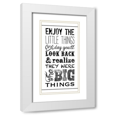 Little Things BNW White Modern Wood Framed Art Print with Double Matting by Longfellow Designs