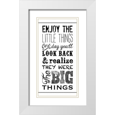 Little Things BNW White Modern Wood Framed Art Print with Double Matting by Longfellow Designs