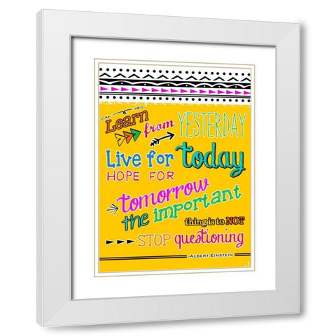 For Today White Modern Wood Framed Art Print with Double Matting by Longfellow Designs