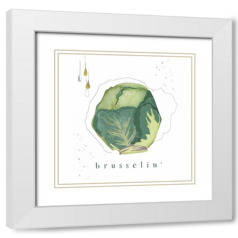 Brussel White Modern Wood Framed Art Print with Double Matting by Longfellow Designs