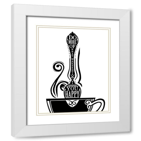 Do More Spoon White Modern Wood Framed Art Print with Double Matting by Longfellow Designs