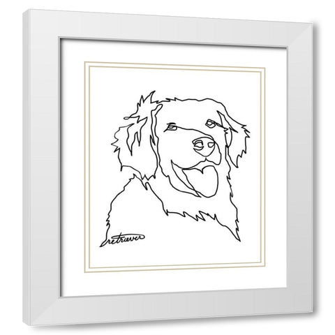 Retriever White Modern Wood Framed Art Print with Double Matting by Longfellow Designs