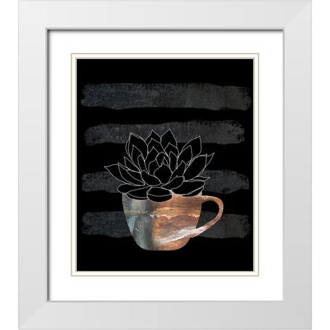 Scandiplant White Modern Wood Framed Art Print with Double Matting by Longfellow Designs