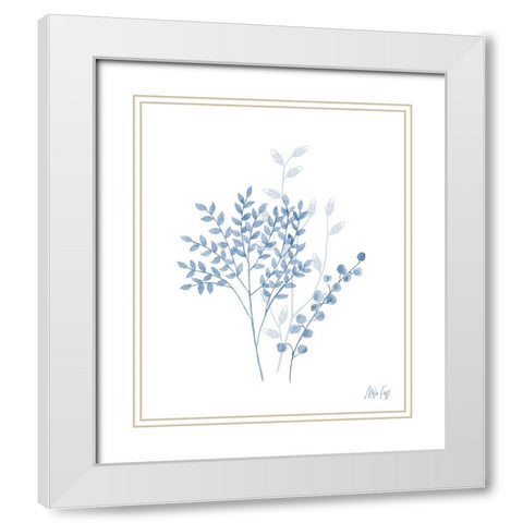 Branches I White Modern Wood Framed Art Print with Double Matting by Fay, Mela