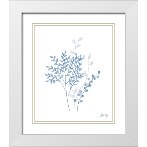 Branches I White Modern Wood Framed Art Print with Double Matting by Fay, Mela