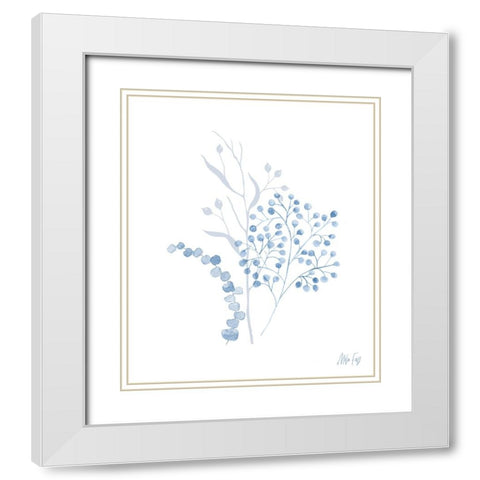 Branches II White Modern Wood Framed Art Print with Double Matting by Fay, Mela