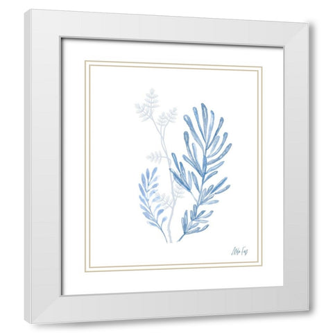 Branches III White Modern Wood Framed Art Print with Double Matting by Fay, Mela