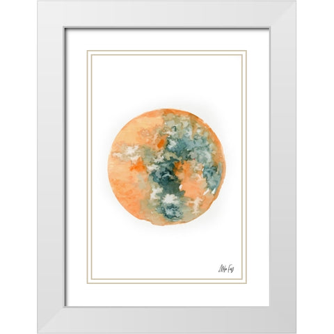 Mars White Modern Wood Framed Art Print with Double Matting by Fay, Mela