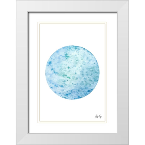 Uranus White Modern Wood Framed Art Print with Double Matting by Fay, Mela