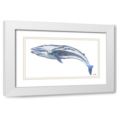 Whale White Modern Wood Framed Art Print with Double Matting by Fay, Mela