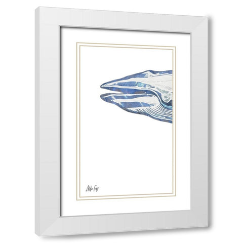 Whale I White Modern Wood Framed Art Print with Double Matting by Fay, Mela