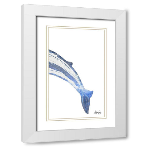 Whale III White Modern Wood Framed Art Print with Double Matting by Fay, Mela