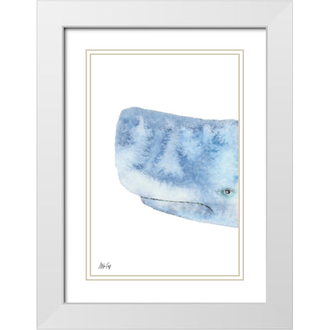 Whale I White Modern Wood Framed Art Print with Double Matting by Fay, Mela
