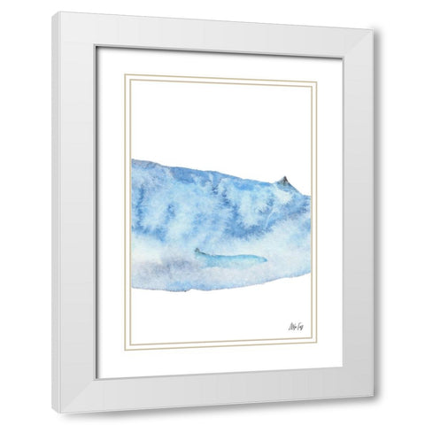 Whale II White Modern Wood Framed Art Print with Double Matting by Fay, Mela