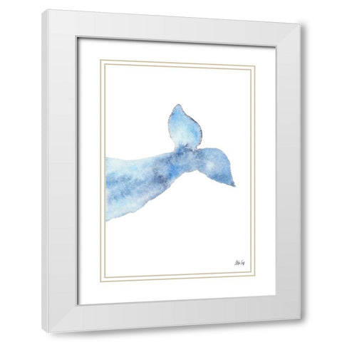 Whale III White Modern Wood Framed Art Print with Double Matting by Fay, Mela