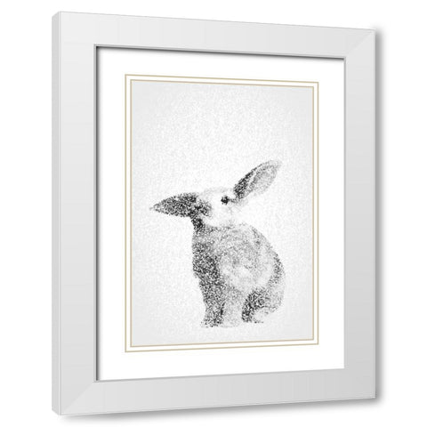 White Bunny III White Modern Wood Framed Art Print with Double Matting by Fay, Mela