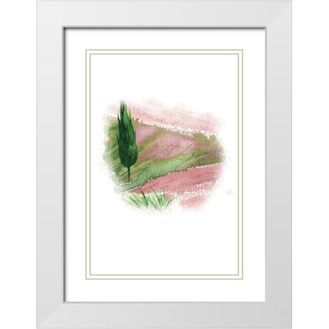 Landscape I White Modern Wood Framed Art Print with Double Matting by Fay, Mela