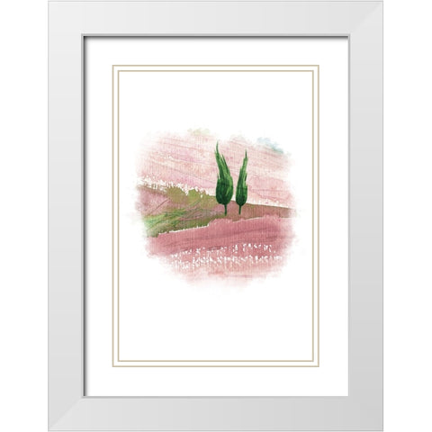 Landscape III White Modern Wood Framed Art Print with Double Matting by Fay, Mela