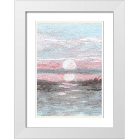 Sunset III White Modern Wood Framed Art Print with Double Matting by Fay, Mela