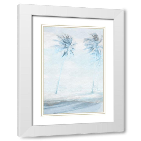 Blue Coastal I White Modern Wood Framed Art Print with Double Matting by Fay, Mela