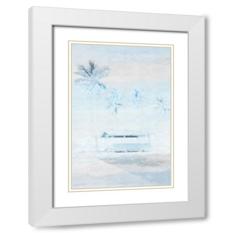 Blue Coastal II White Modern Wood Framed Art Print with Double Matting by Fay, Mela