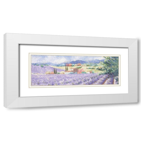 Tuscan Overlook White Modern Wood Framed Art Print with Double Matting by Fay, Mela