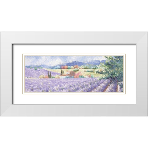Tuscan Overlook White Modern Wood Framed Art Print with Double Matting by Fay, Mela
