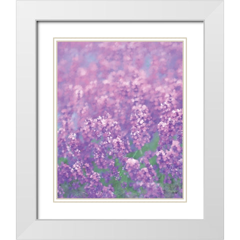 Purple I White Modern Wood Framed Art Print with Double Matting by Fay, Mela