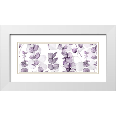 Eucalyptus Lavender White Modern Wood Framed Art Print with Double Matting by Fay, Mela