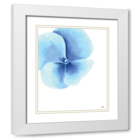 Blue Pansy II White Modern Wood Framed Art Print with Double Matting by Fay, Mela