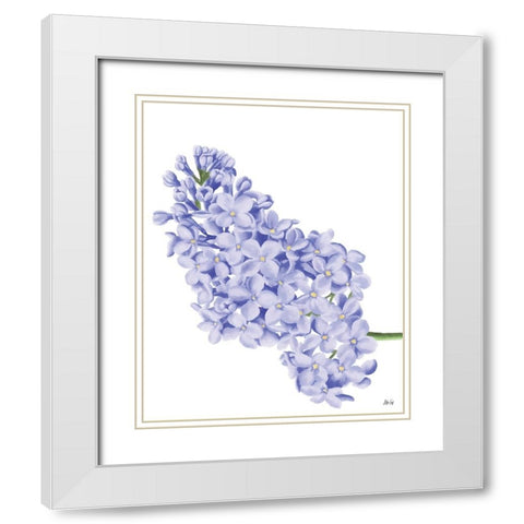 Lilac Flower White Modern Wood Framed Art Print with Double Matting by Fay, Mela