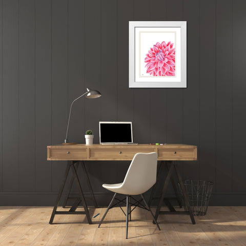 Chrysanthemum White Modern Wood Framed Art Print with Double Matting by Fay, Mela