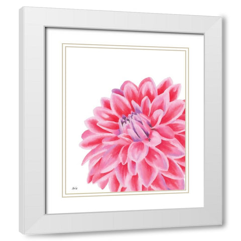 Chrysanthemum White Modern Wood Framed Art Print with Double Matting by Fay, Mela