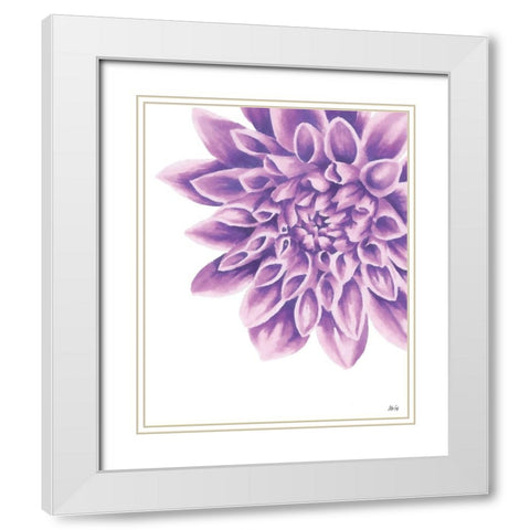 Purple Chrysanthemum White Modern Wood Framed Art Print with Double Matting by Fay, Mela