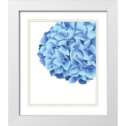 Hydrangea White Modern Wood Framed Art Print with Double Matting by Fay, Mela