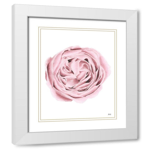 Powder Rose White Modern Wood Framed Art Print with Double Matting by Fay, Mela