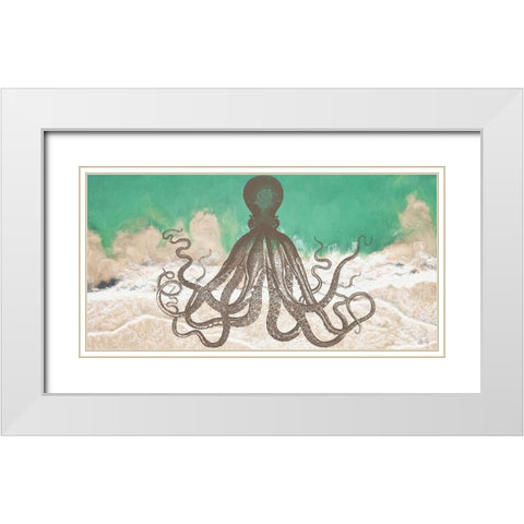 Octopus III White Modern Wood Framed Art Print with Double Matting by Fay, Mela